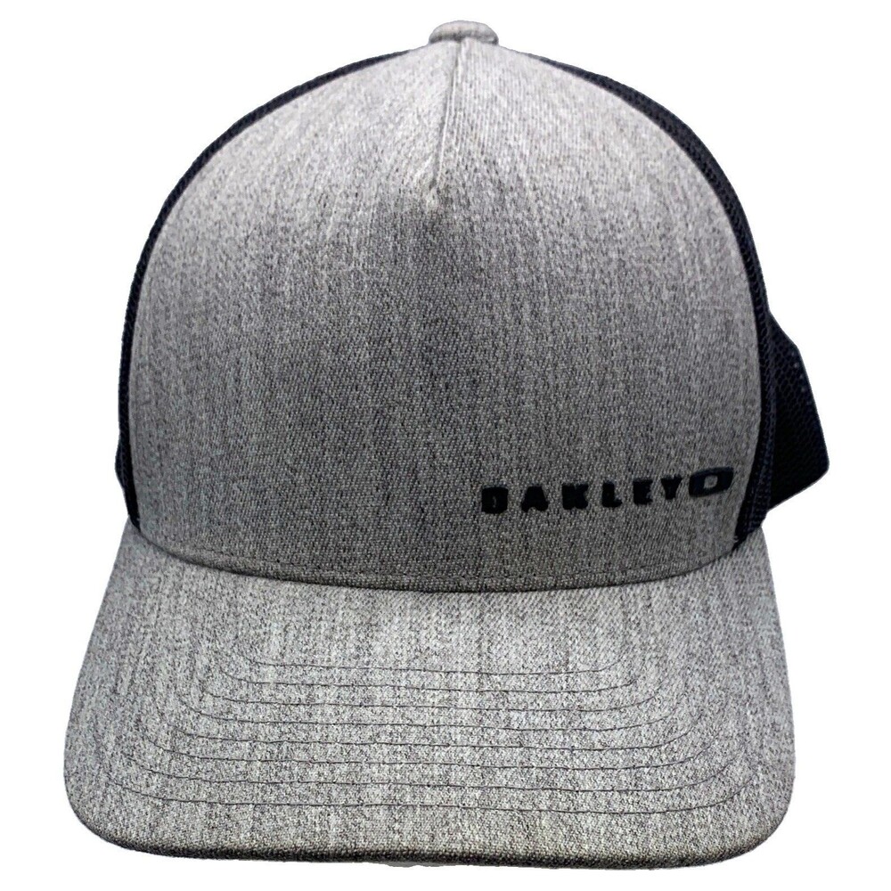 Oakley Gray/Black Trucker Hat Men’s Adjustable Mesh Back Snapback One Size